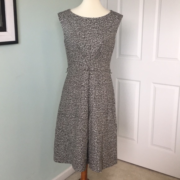 Talbots Dresses & Skirts - Talbots Tweed Dress Sleeveless Tan Black White 4